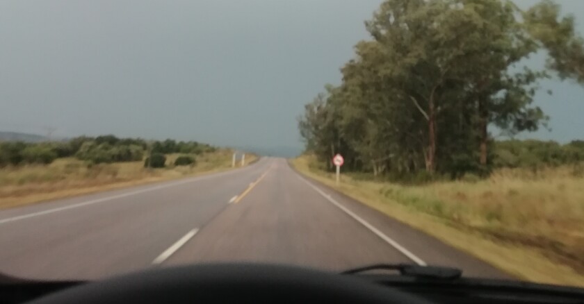 ruta, nubes, clima, lluvioso