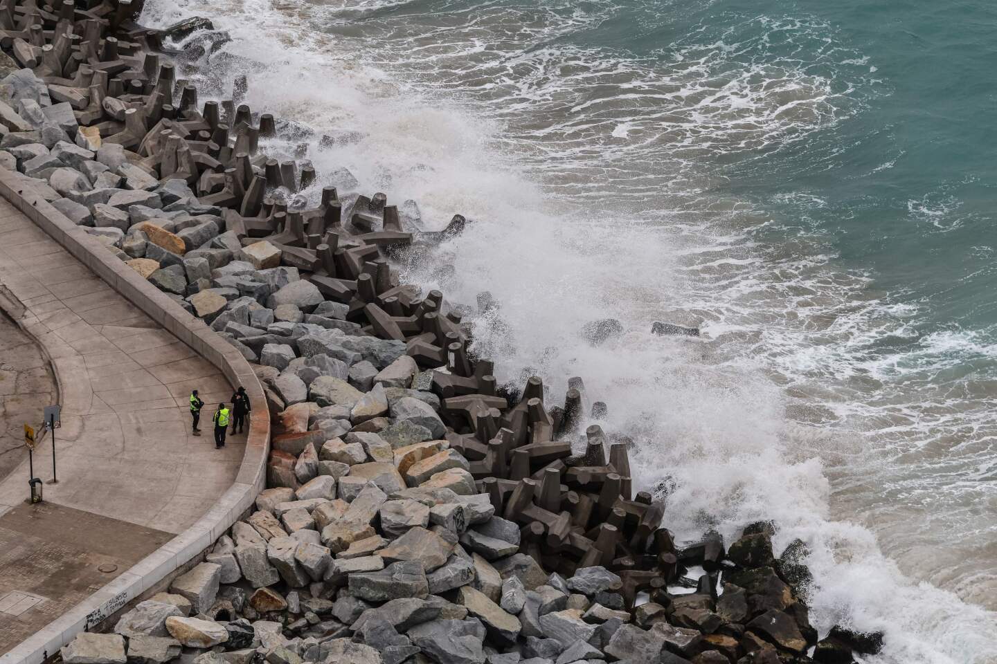 Vista de las olas en Viña del Mar, en Chile