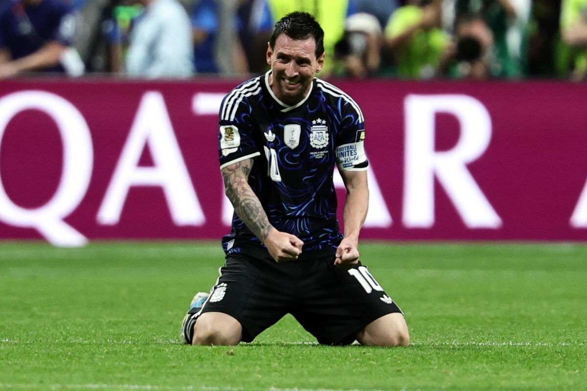 Lionel Messi celebra el pasaje a la final de la selección de Argentina.