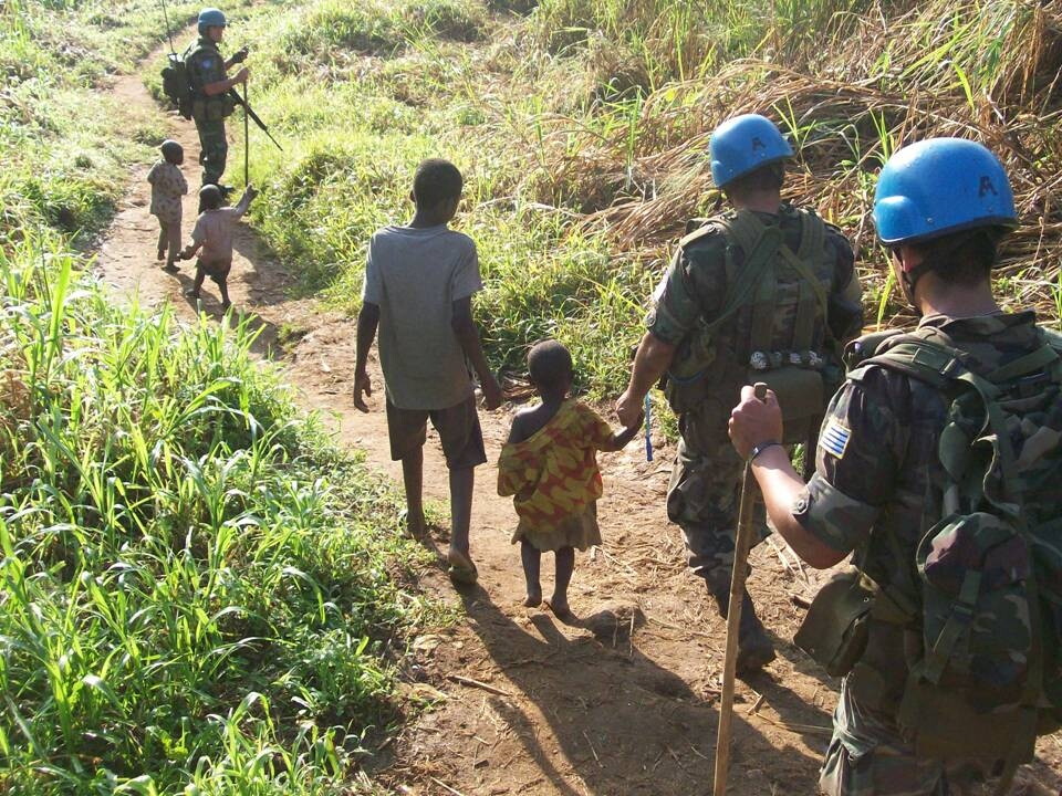 Militares uruguayos integrantes de los cascos azules en el Congo.