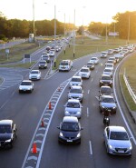 Transito en el peaje de Pando
