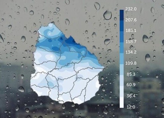 Volumen de precipitaciones según Inumet.