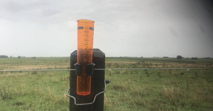 Lluvia, tormenta, pluviómetro