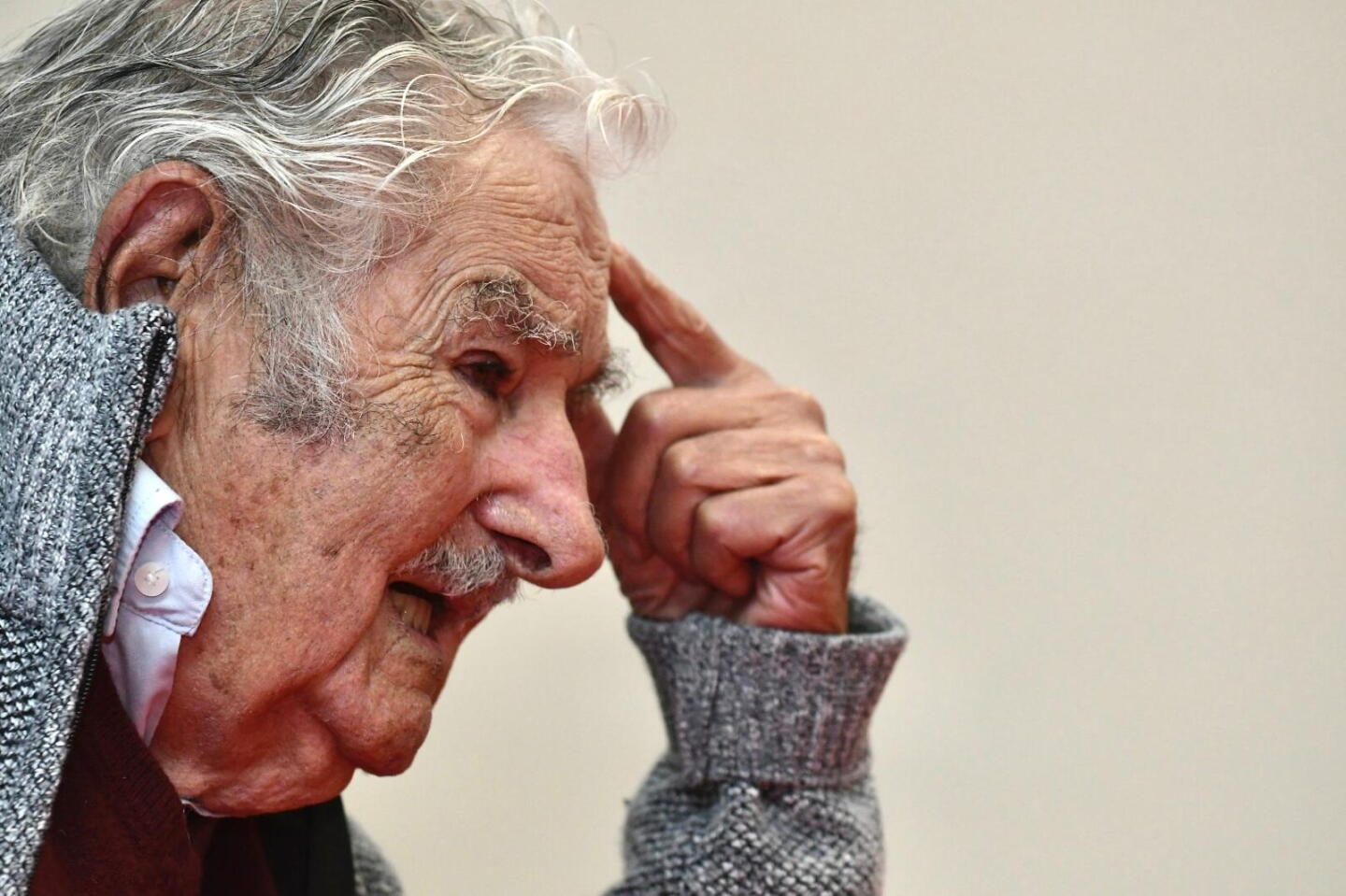 José Mujica en la conferencia de prensa en la que anunció que tiene un tumor en el esófago.