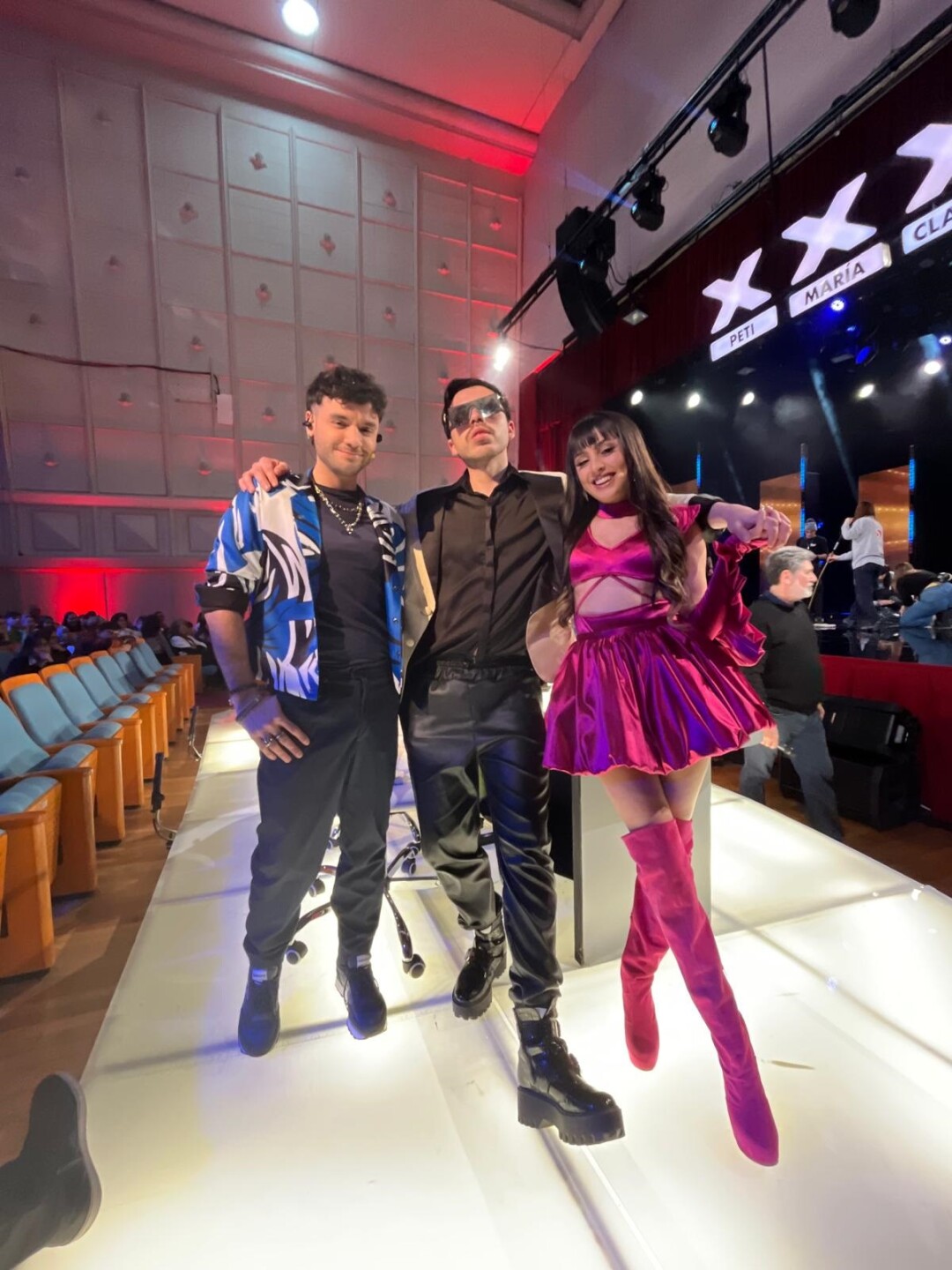 Agustín Casanova, Mauro Gardela y Luana en "Got Talent Uruguay".