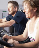 Mature couple at fitness centre