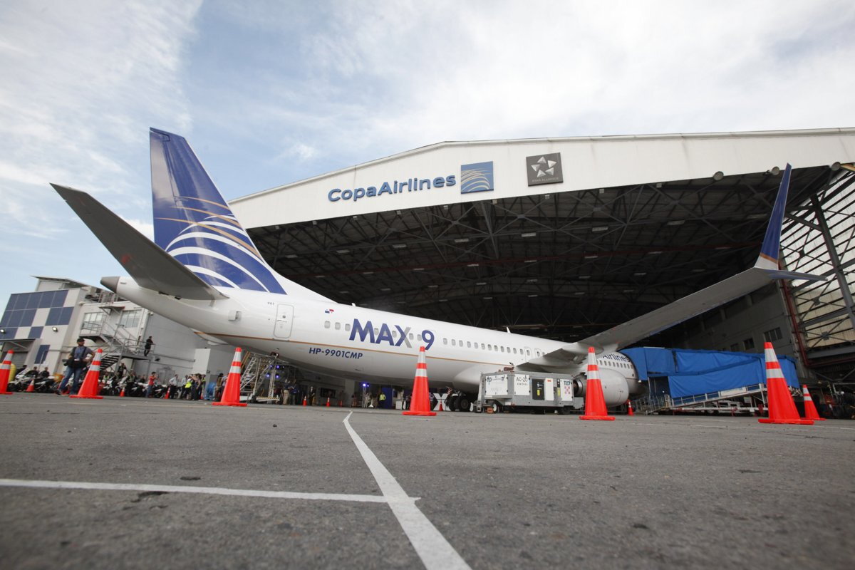 Avión Boeing 737 MAX 9 de la panameña Copa Airlines, en una fotografía de archivo. EFE/Carlos Lemos