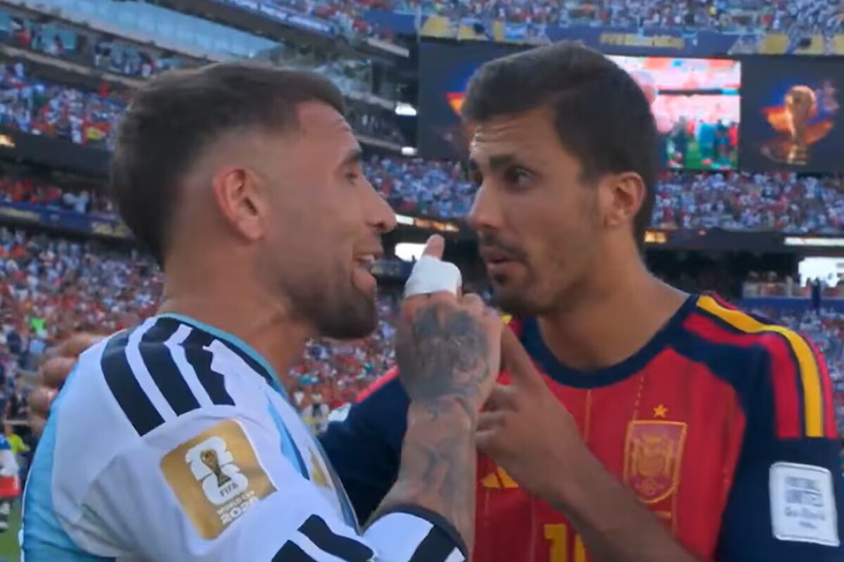 El reclamo de Niocolás Otamendi a Rodri tras la final del Mundial 2026 entre Argentina y España.