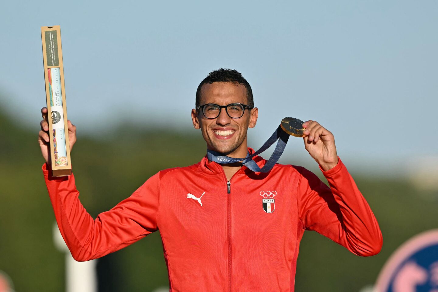 Ahmed Elgendy con la medalla dorada.