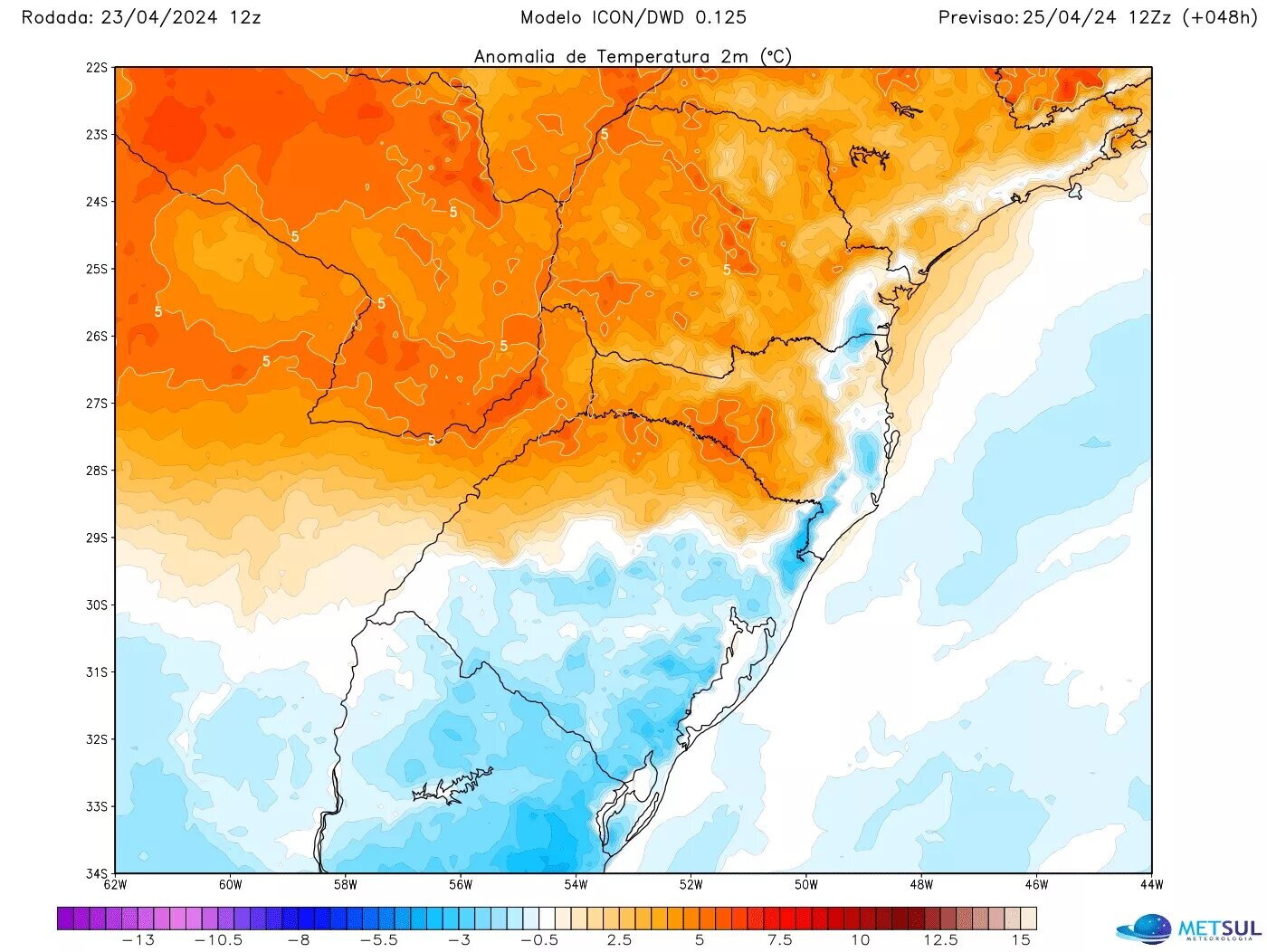 Pronóstico de Metsul para este jueves.