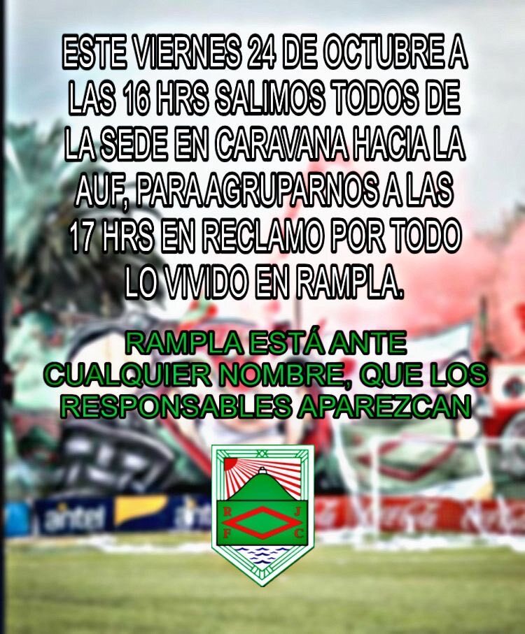 La convocatoria de los hinchas de Rampla a la AUF.