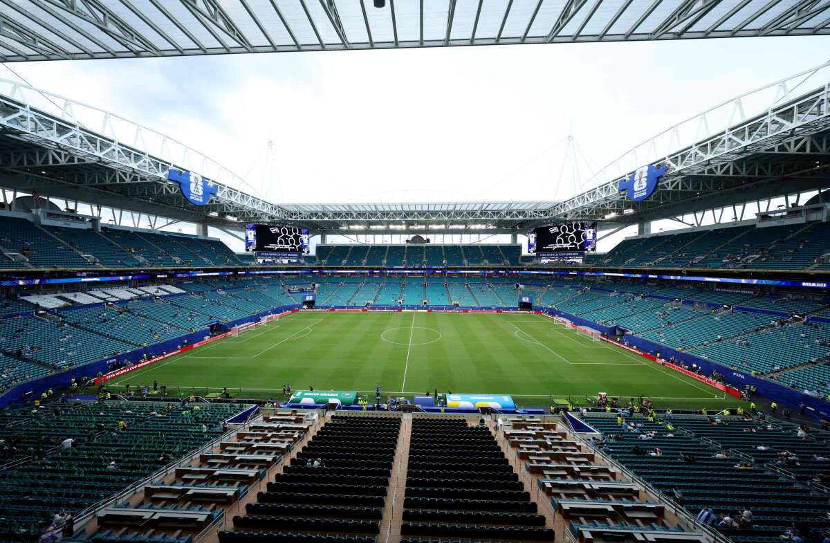 Hard Rock Stadium en la previa del partido entre Uruguay y Arabia Saudita por el Mundial 2026