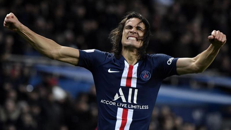 Edinson Cavani con la camiseta tricolor del PSG
