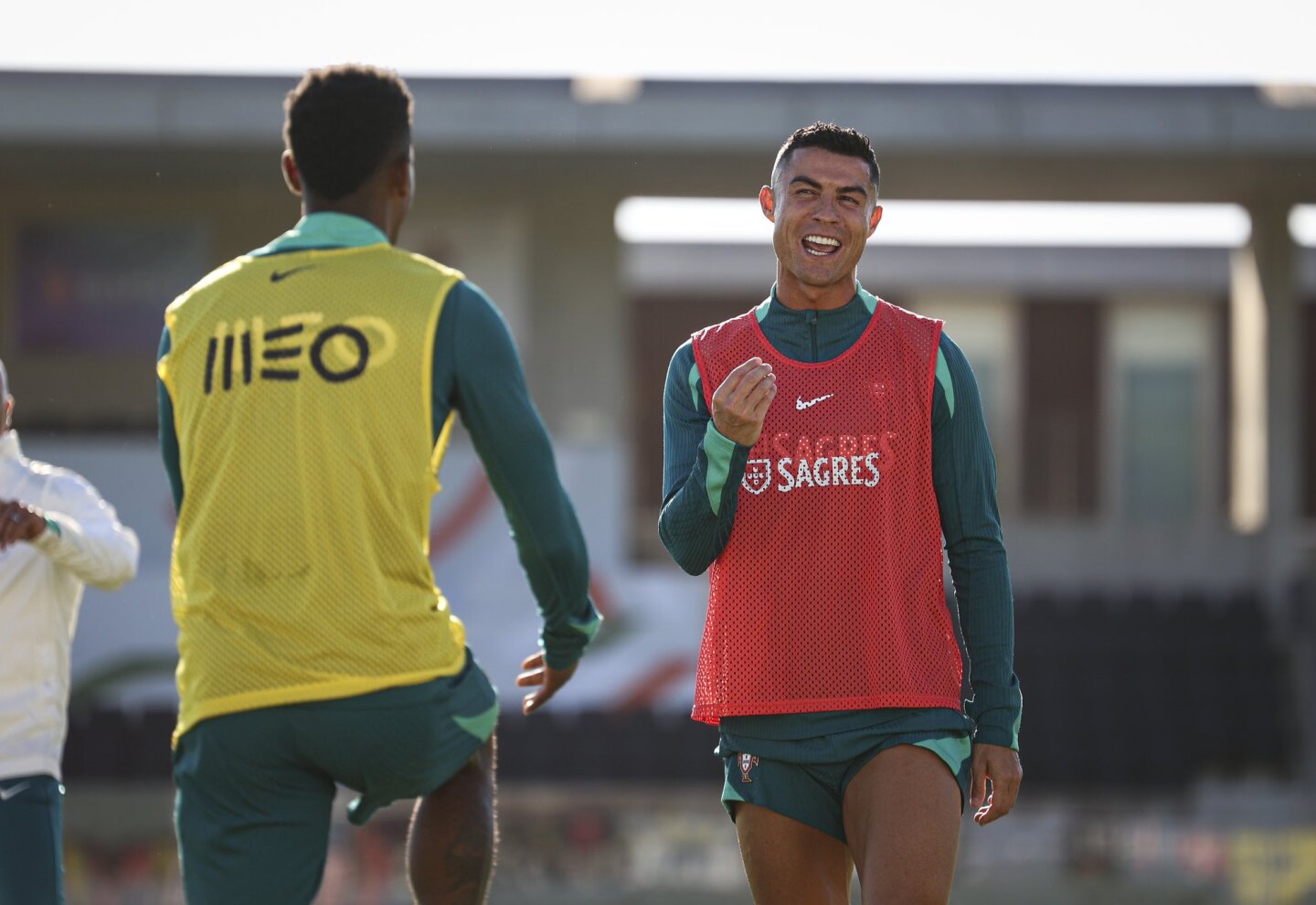Cristiano Ronaldo en el entrenamiento de la selección de Portugal.