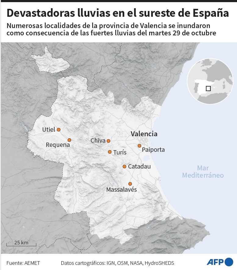 Lluvias en el sureste de España