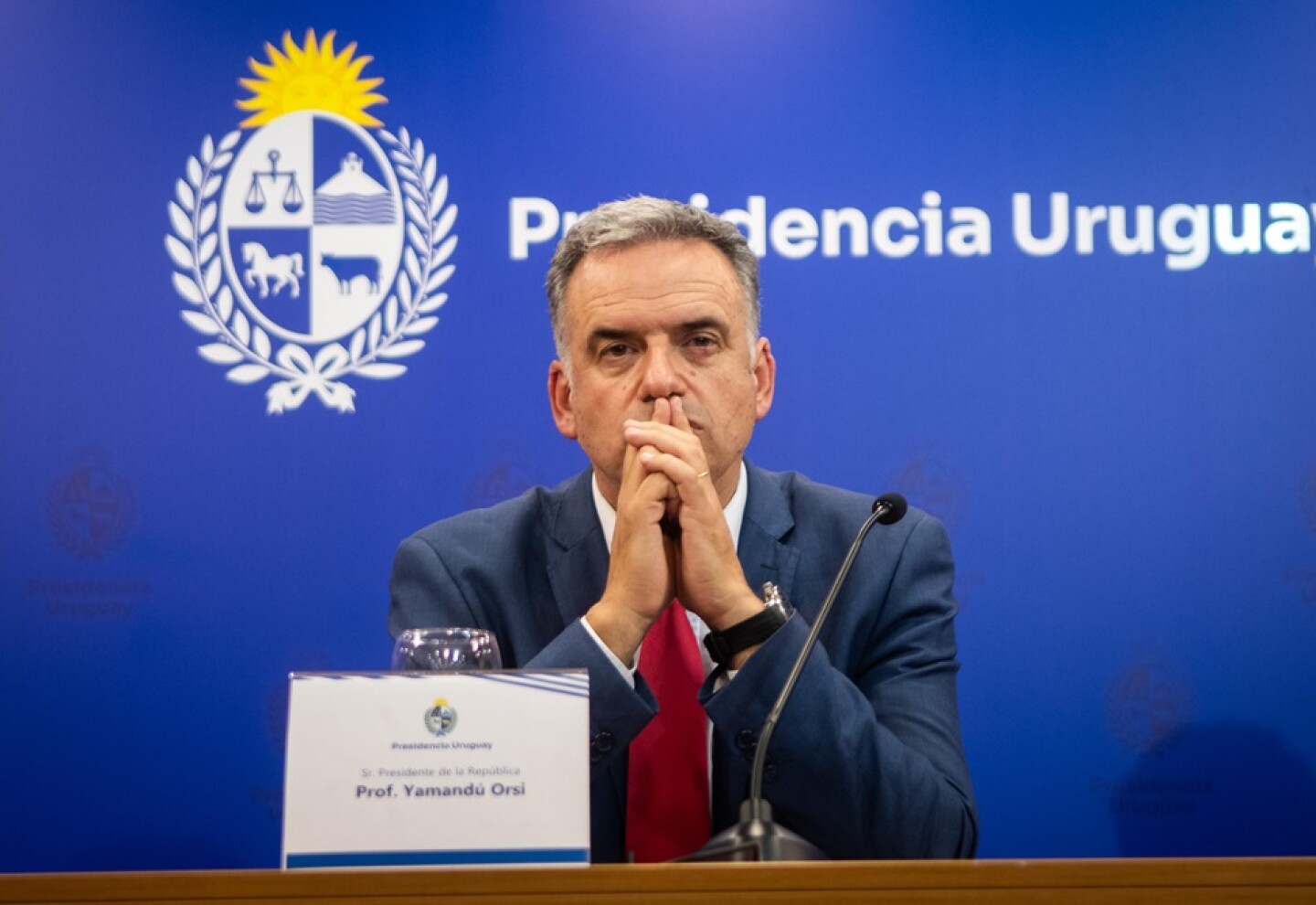 El presidente de la República, Yamandú Orsi, en conferencia de prensa