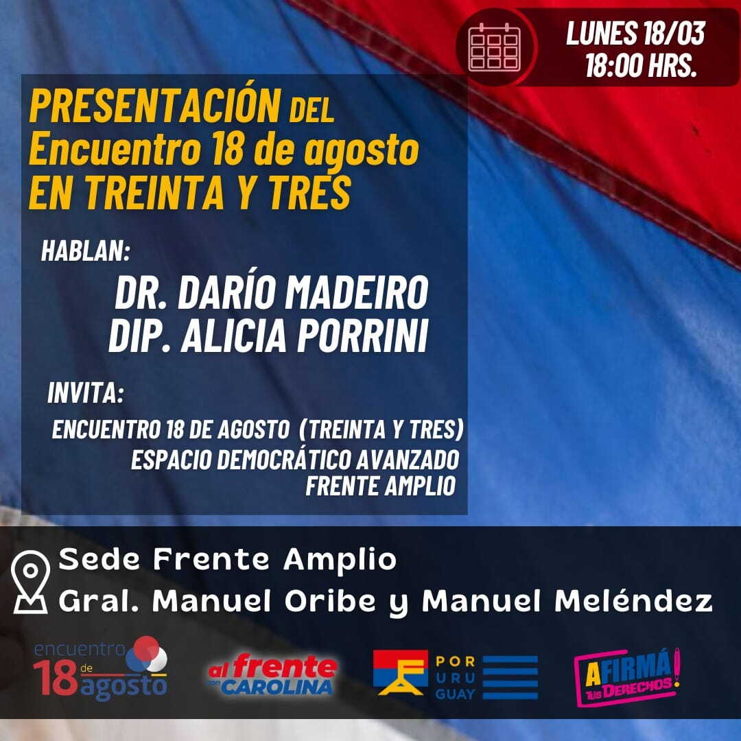Invitación a acto de Madeiro en la campaña rumbo a las internas.