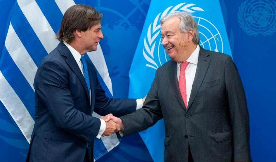 Luis Lacalle Pou y Antonio Gutérres