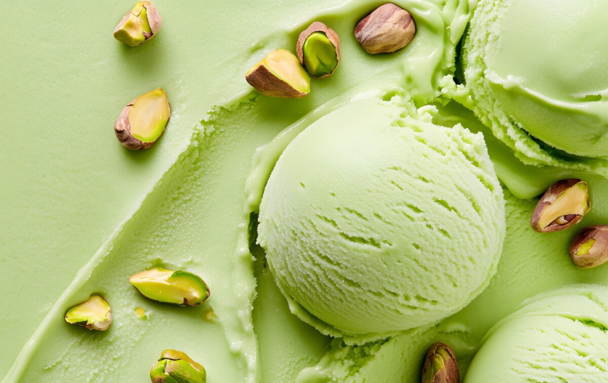 Helado de pistachos.