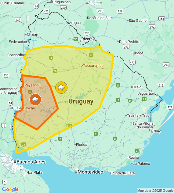 Alerta naranja y amarilla