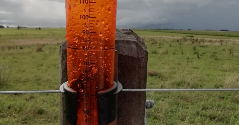 Lluvia, pluviómetro