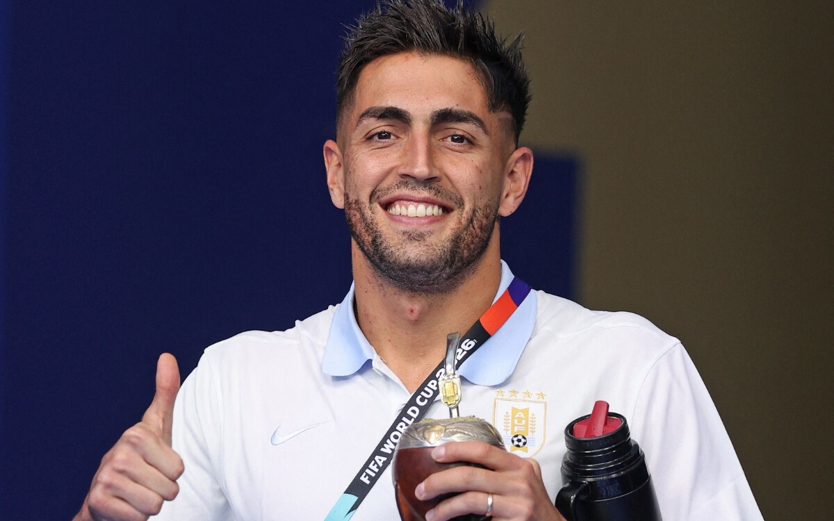 Santiago Mele en la previa del partido entre Uruguay y Cabo Verde por el Mundial 2026.
