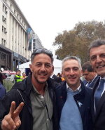 Gastón Mercanzini con Andrés Larroque y Sergio Massa