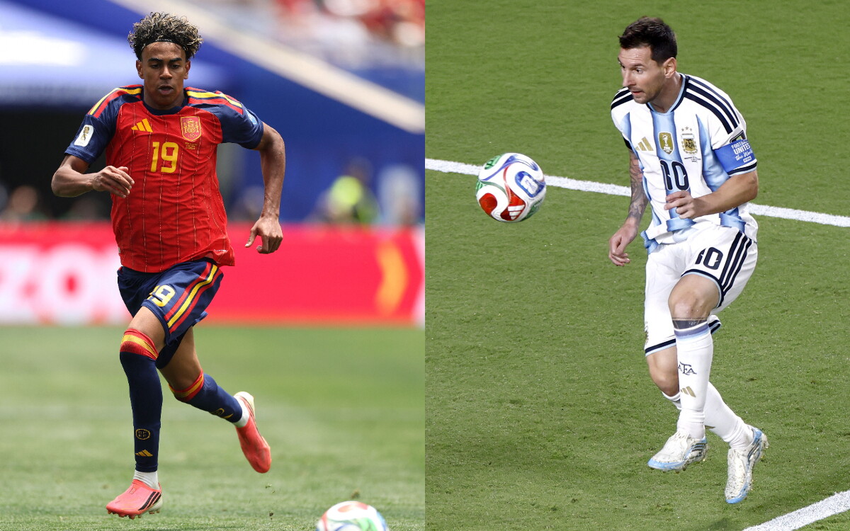Lamine Yamal y Lionel Messi durante el Mundial 2026.