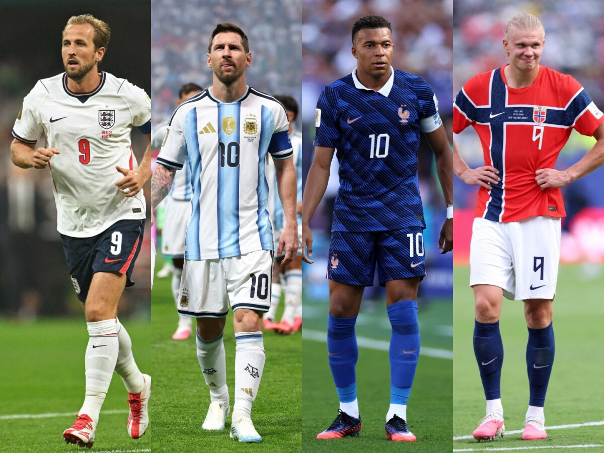 Harry Kane, Lionel Messi, Kylian Mbappé y Erling Haaland: candidatos a la bota de oro del Mundial 2026.