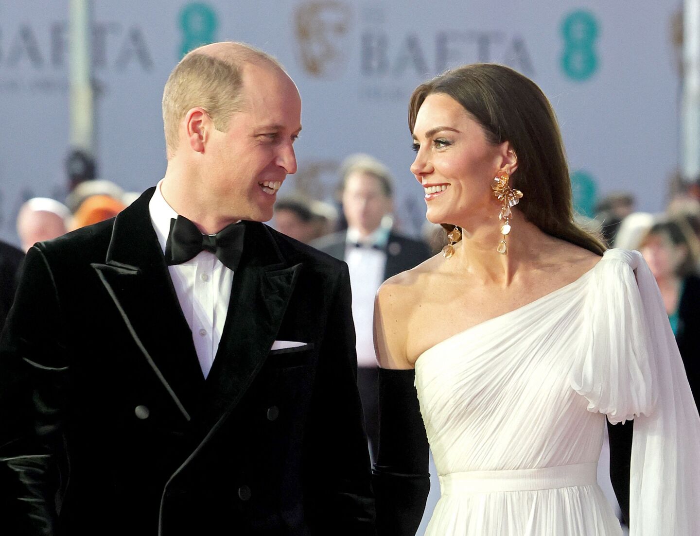 Los príncipes de Gales, William y Kate, en los premios Bafta 2023.