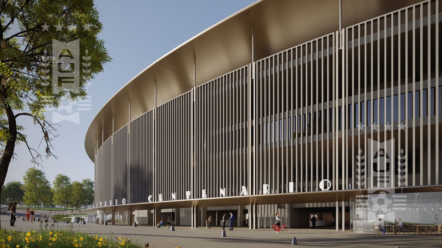 Futura fachada del Estadio Centenario.