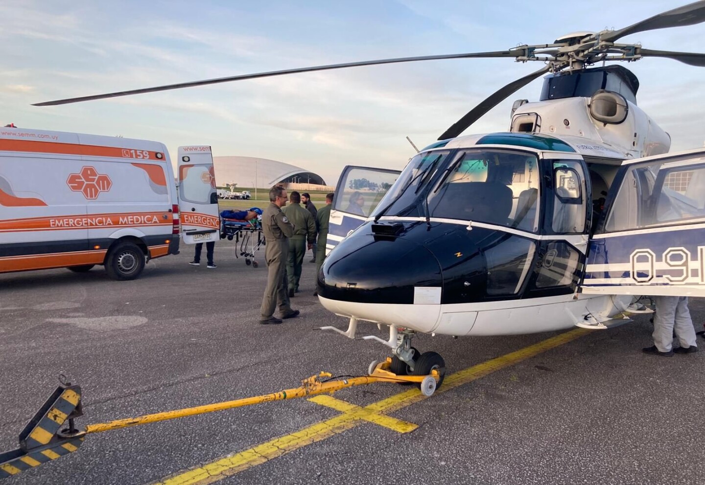 Vuelo sanitario de la Fuerza Aérea.