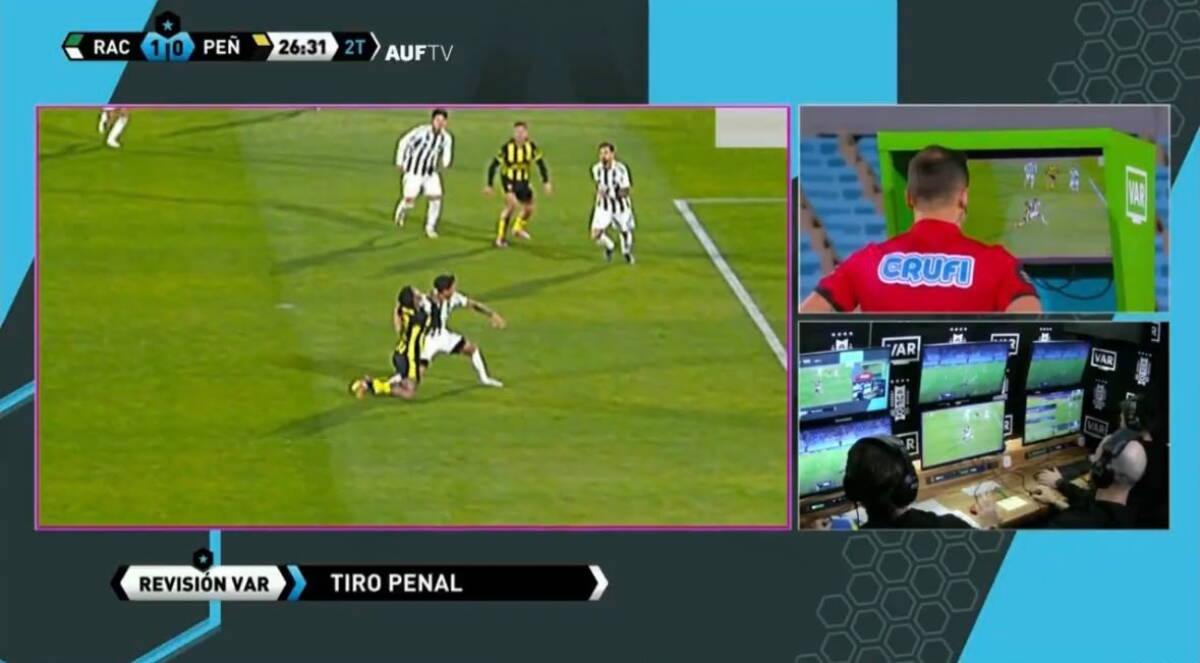 Revisión de VAR en Peñarol vs. Racing