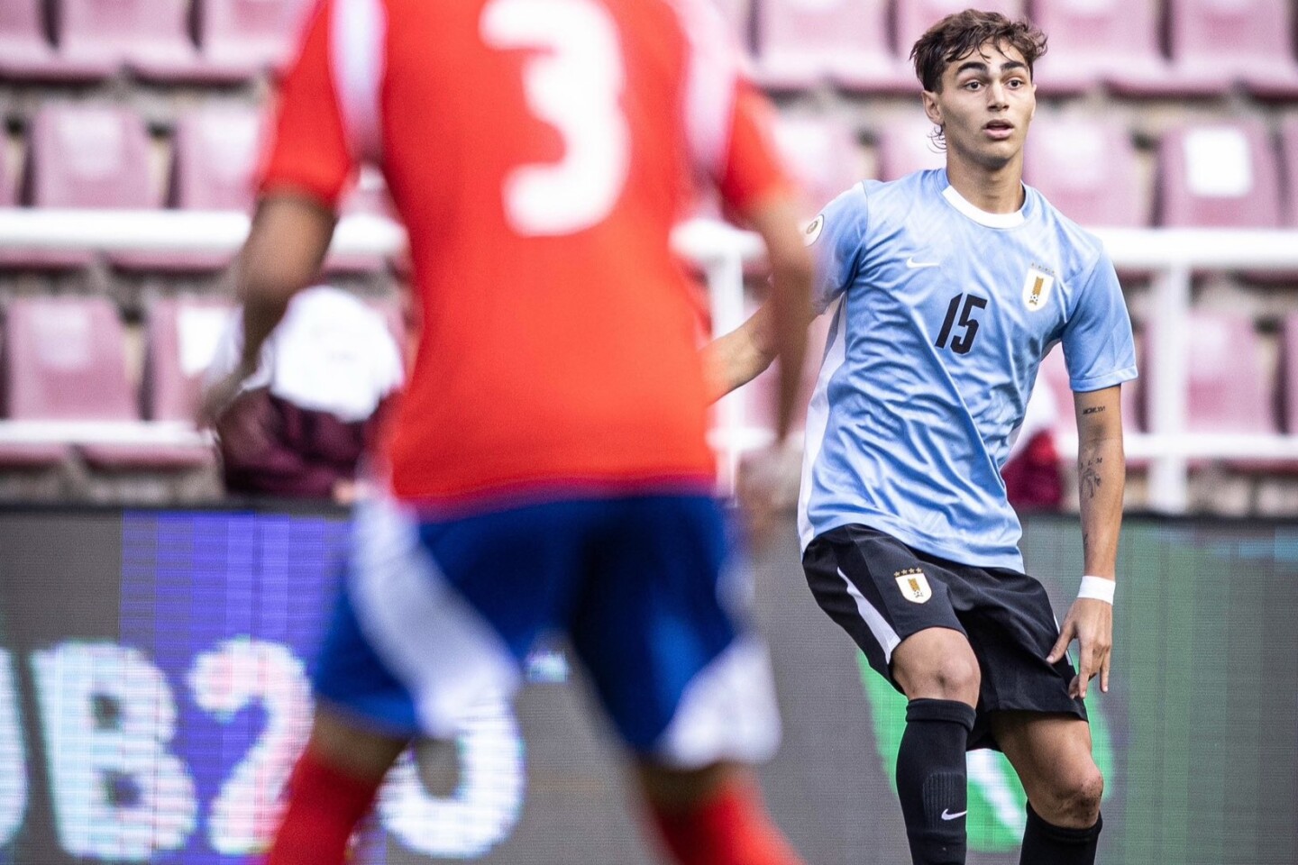 Alfonso Montero en el estreno de la Sub 20 en el Sudamericano de Chile.