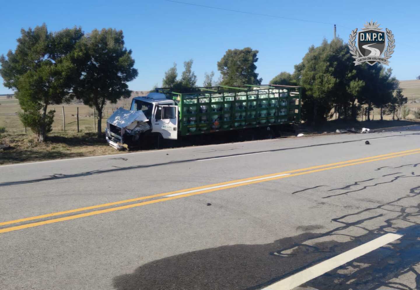 Camión que protagonizó siniestro de tránsito en ruta 3.