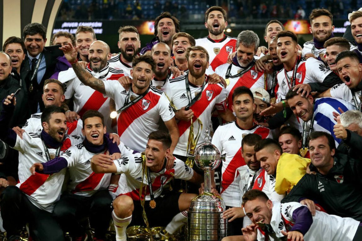 El festejo de River Plate como campeón de la Copa Libertadores.