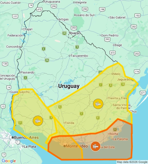 Alerta amarilla y naranja