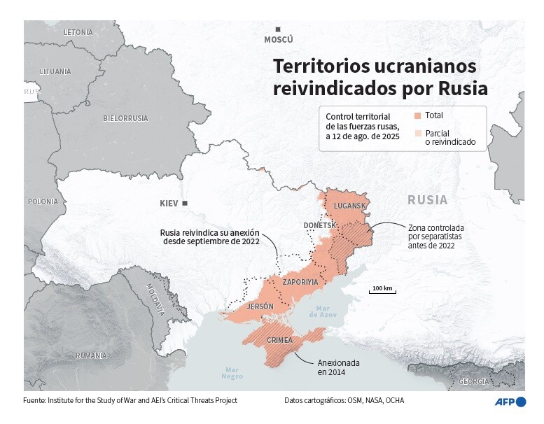 Territorios ucranianos reivindicados por Rusia