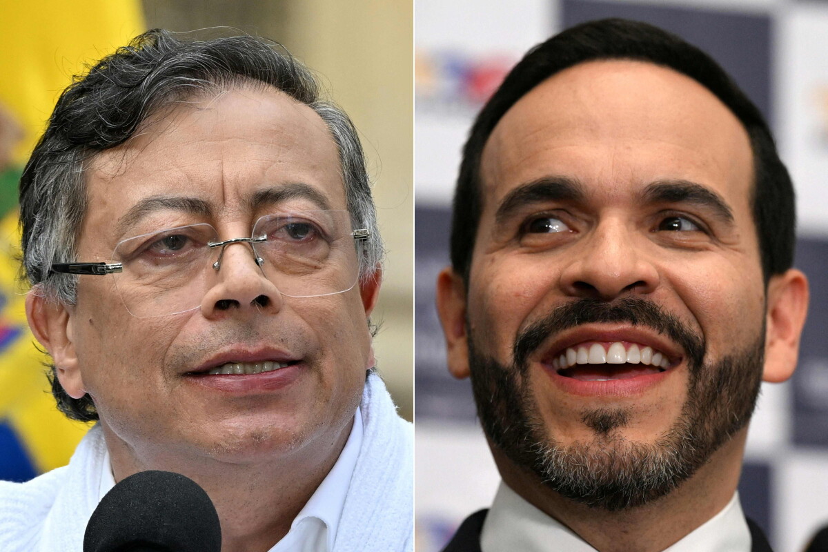 El presidente de Colombia, Gustavo Petro, y mandatario electo, Abelardo de la Espriella.