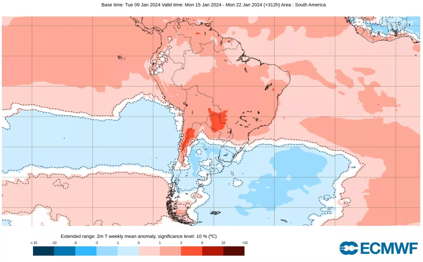 Masas de aire frío y cálido en la tercera semana de enero de 2024.