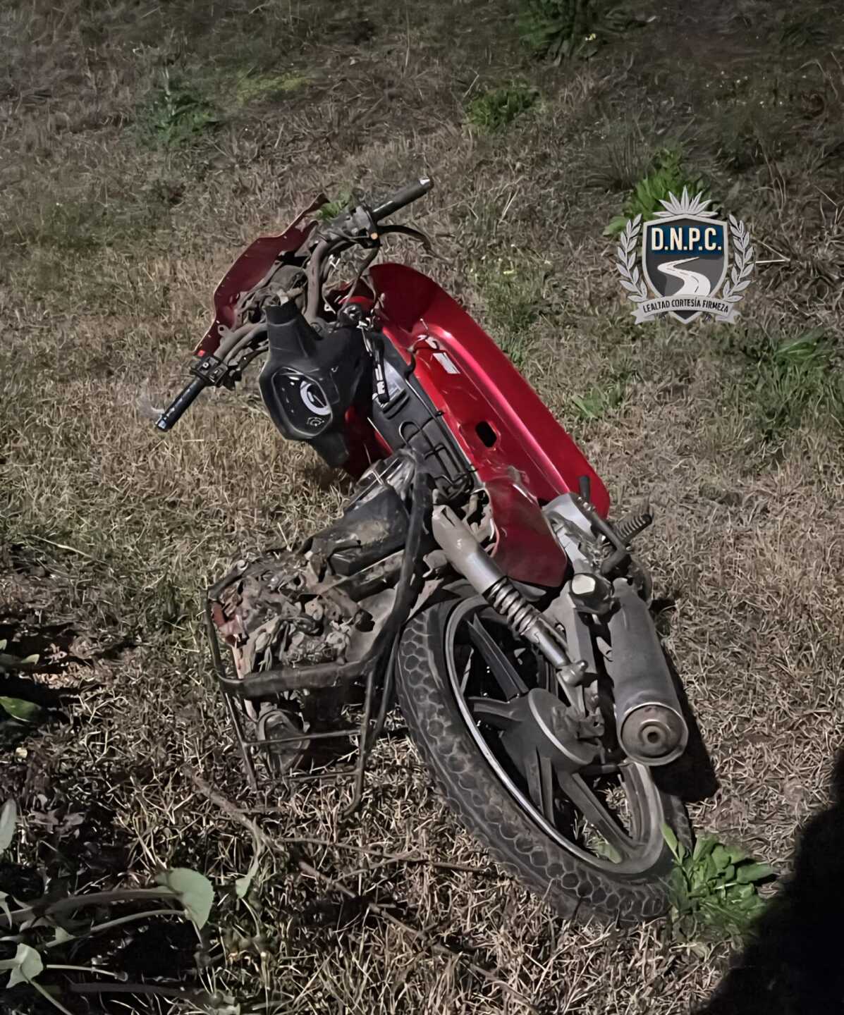 La moto chocada