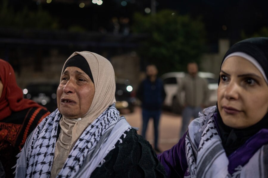 Concentración en Cisjordania para recibir a los presos palestinos liberados, procedentes de la cárcel israelí de Ofer