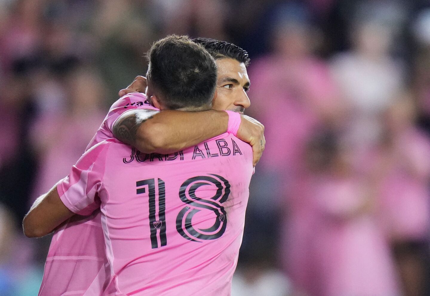 Luis Suárez celebrando un gol del Inter Miami frente al Atlanta United por la MLS.