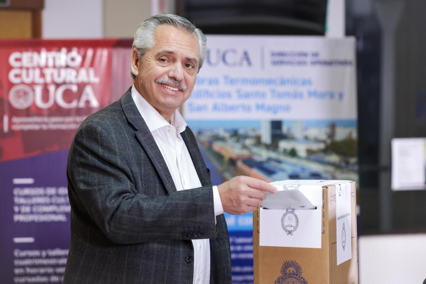 Alberto Fernández votó este domingo.