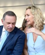 Los precandidatos blancos Álvaro Delgado y Laura Raffo.