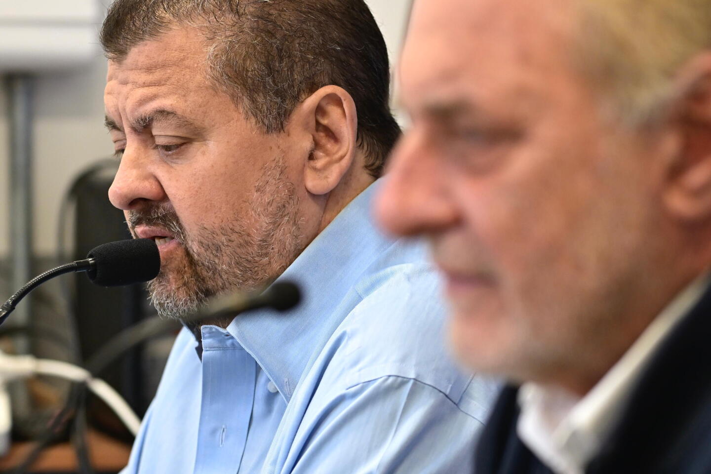 Flavio Perchman y Ricardo Vairo en conferencia de prensa de Nacional en el Gran Parque Central dos.