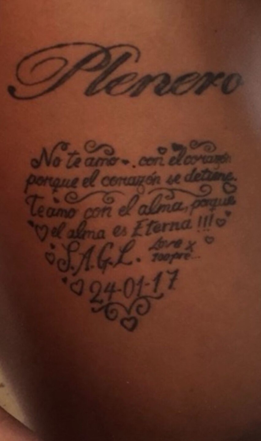 El tatuaje de Juan Izquierdo.