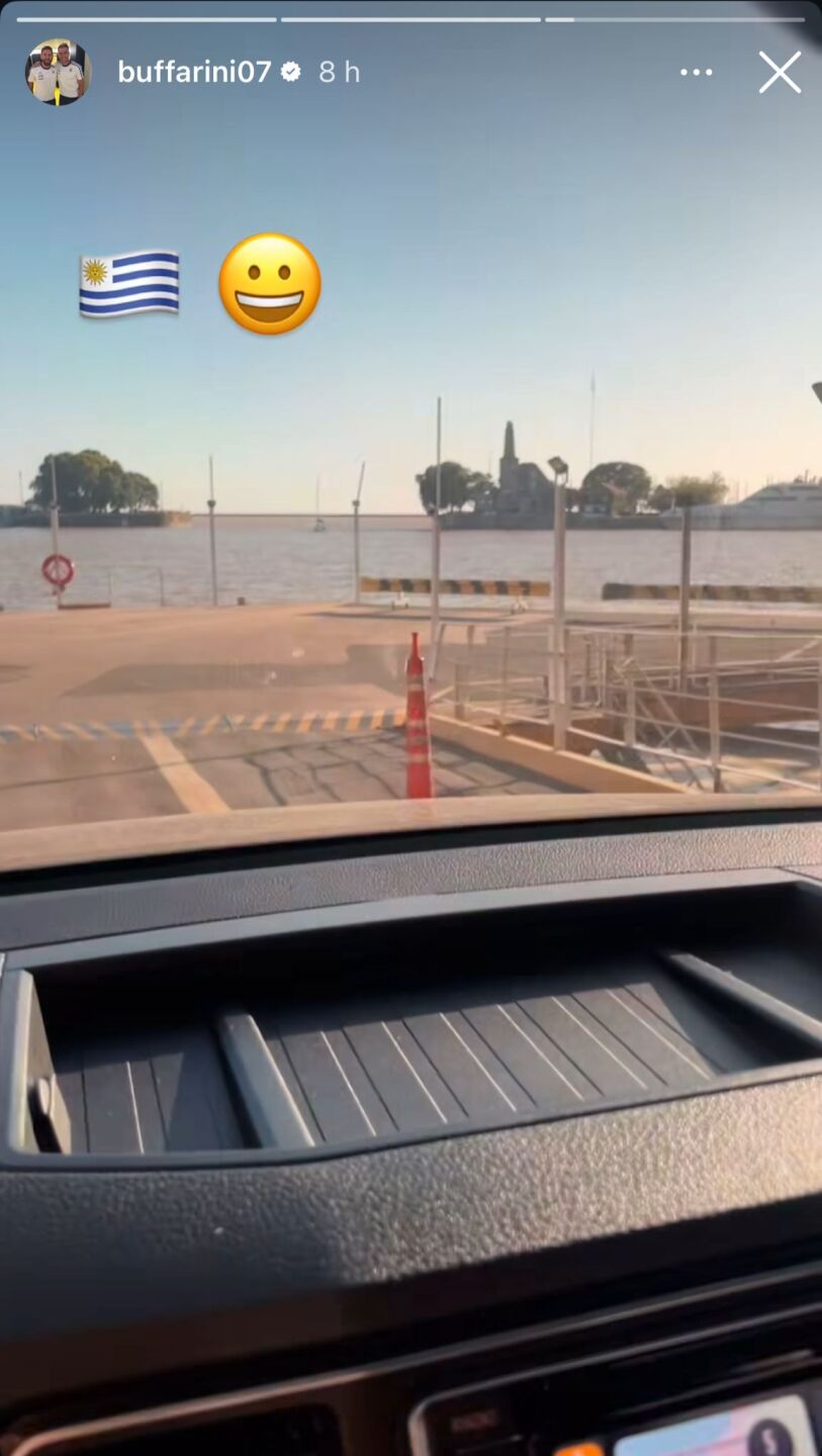 La historia de Instagram de Buffarini llegando a Uruguay.