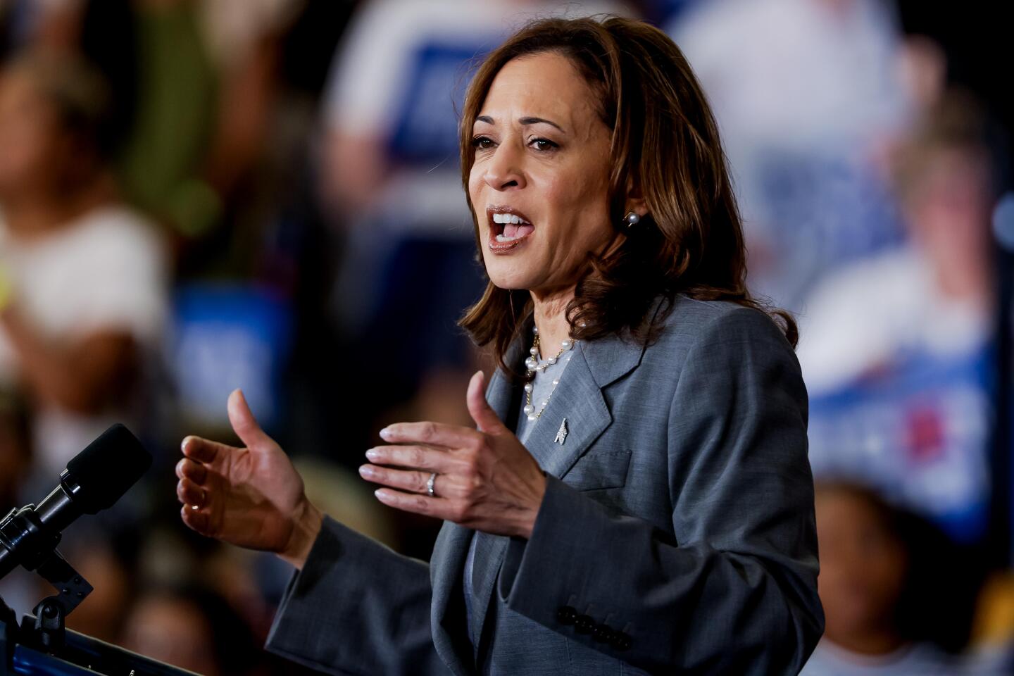 US Vice President Kamala Harris campaigns in Greensboro North Carolina