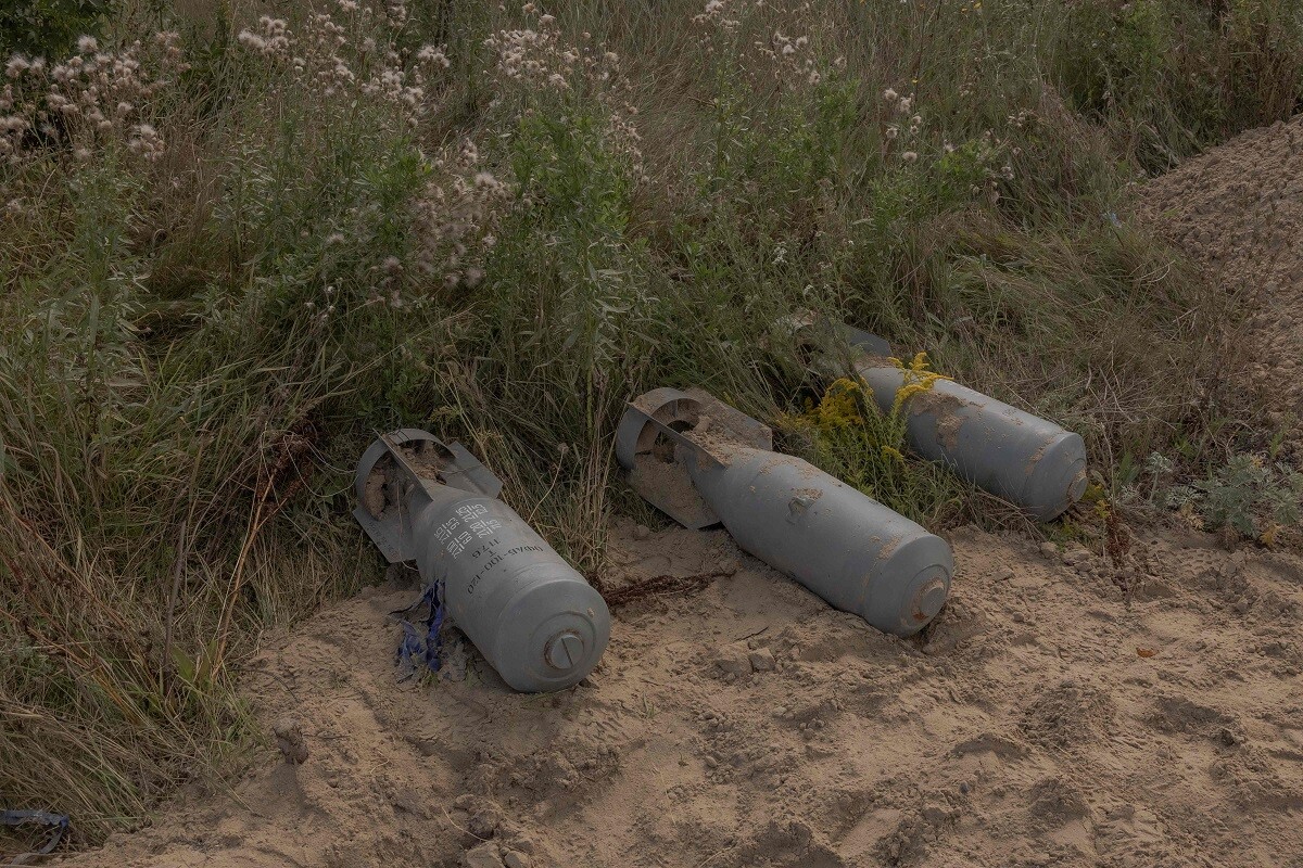 Bombas colocadas en la zona de un paso fronterizo destruido con Rusia, en la región de Sumy